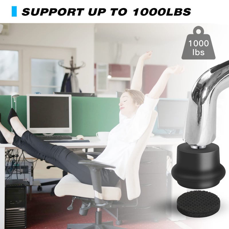 Omyoffice Bell Glides Replacement Office Chair or Stool Swivel Caster Wheels to Fixed Stationary Castors, Office Chair Wheels for Carpet - with Separate Self Adhesive Felt Pads/Chair Feet Wheel Stopper - Image 5