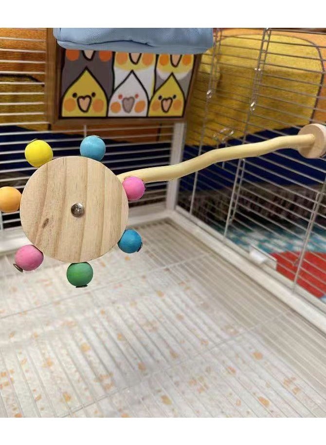 Bird toy parrot Hanging swing chewing vine balls Rotating windmill station stand Suitable for parrots, monk parrots, parakeets, cockatoos, parrots, creeps and cute birds in cages 2 pieces - Image 2