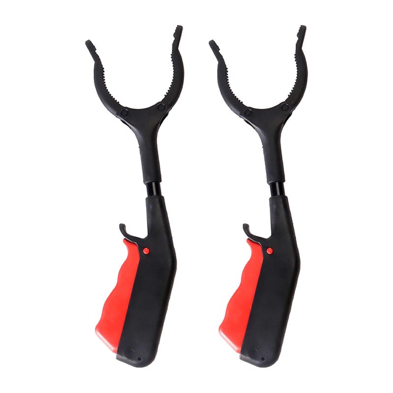Grabber Tool 2pcs 30cm Grabber Tool Adults Kids Senior Reacher Claw Rubbish Tong Portable Grabber ToolBlack  red