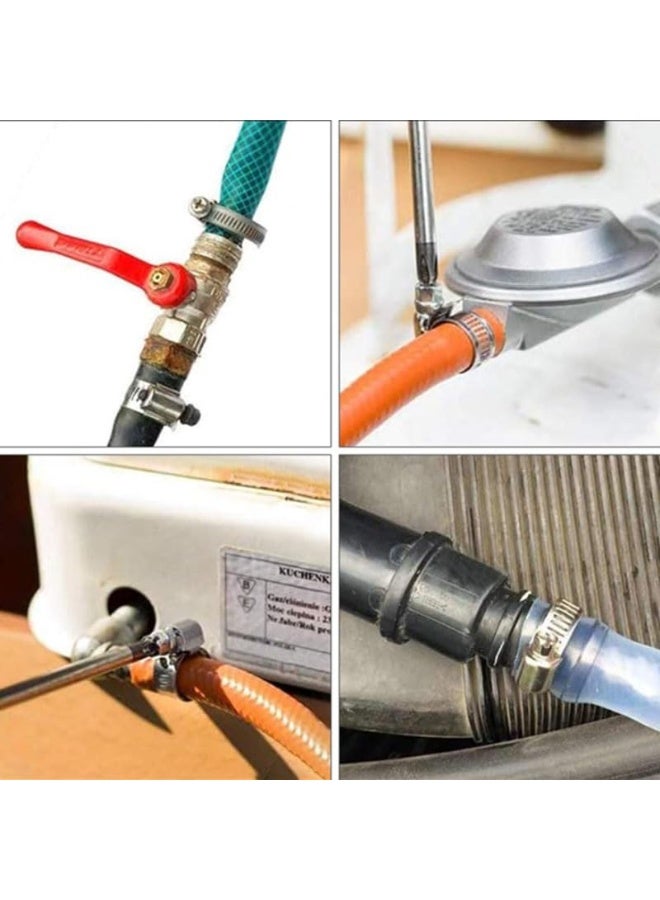 مشابك الخرطوم 10 قطع 10-16 مم مشابك خرطوم قابلة للتعديل مشابك أنابيب 304 أنابيب دفع دودة من الفولاذ المقاوم للصدأ لأنابيب الغاز المنزلية أنابيب الماء - Image 5