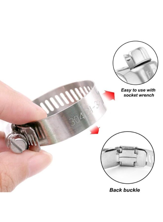 مشابك الخرطوم 10 قطع 10-16 مم مشابك خرطوم قابلة للتعديل مشابك أنابيب 304 أنابيب دفع دودة من الفولاذ المقاوم للصدأ لأنابيب الغاز المنزلية أنابيب الماء - Image 3