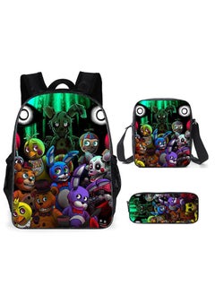 FORTNITE Toy bear backpack, large capacity backpack for primary and secondary school students, anime cartoon backpack, shoulder bag, pencil case, three piece set 