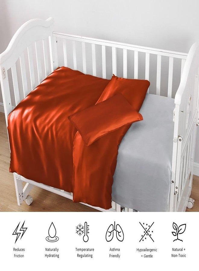 PROMEED 100% Mulberry Silk Crib Duvet Cover and Pillowcase Set for Baby Boys/Girls, Premium 23 Momme 6A+ Grade Pure Silk Toddler Bedding Set (Dusk, Crib) - Image 3