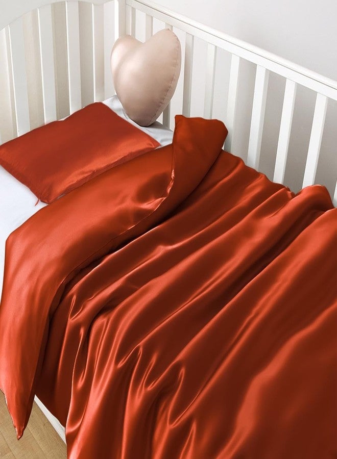 PROMEED 100% Mulberry Silk Crib Duvet Cover and Pillowcase Set for Baby Boys/Girls, Premium 23 Momme 6A+ Grade Pure Silk Toddler Bedding Set (Dusk, Crib) - Image 1
