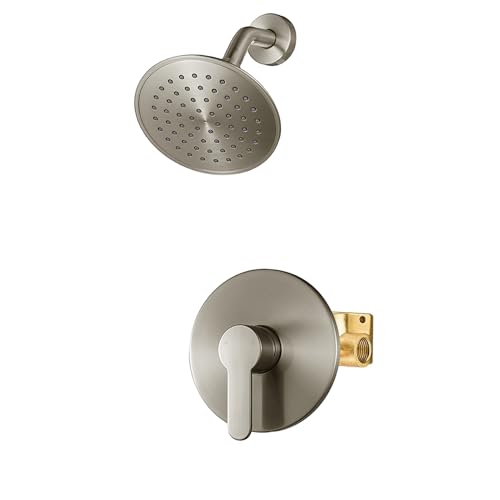 WRISIN Shower Faucet Set Brushed Nickel, Shower Valve Kit with 6 Inch Showerhead - Image 1