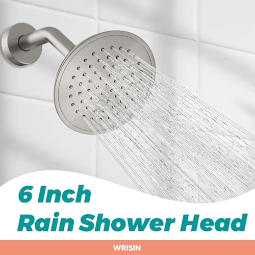 WRISIN Shower Faucet Set Brushed Nickel, Shower Valve Kit with 6 Inch Showerhead - Image 3