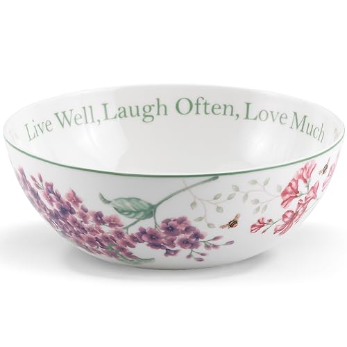 Lenox Butterfly Meadow Live Well Laugh Often Love Much Serving Bowl White