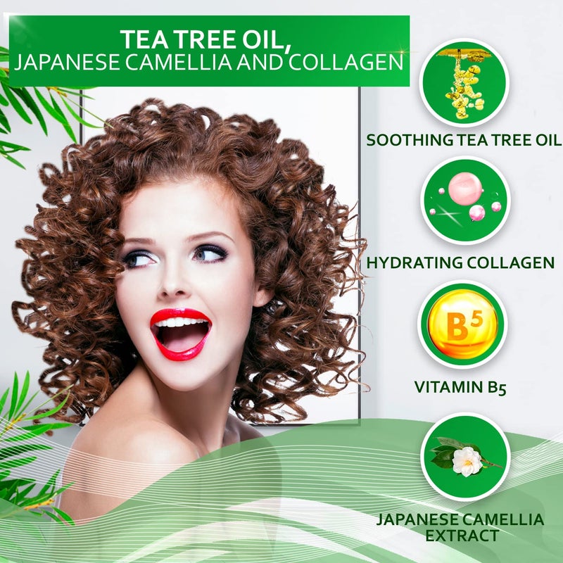 BELLISSO Tea Tree Shampoo and Conditioner Set â€“ with 100% Pure Australian Tea Tree Oil - Anti Dandruff Sulfate and Paraben Free - Dry Scalp Treatment with Keratin, Vitamin B5, Collagen for Women and Men - Image 3