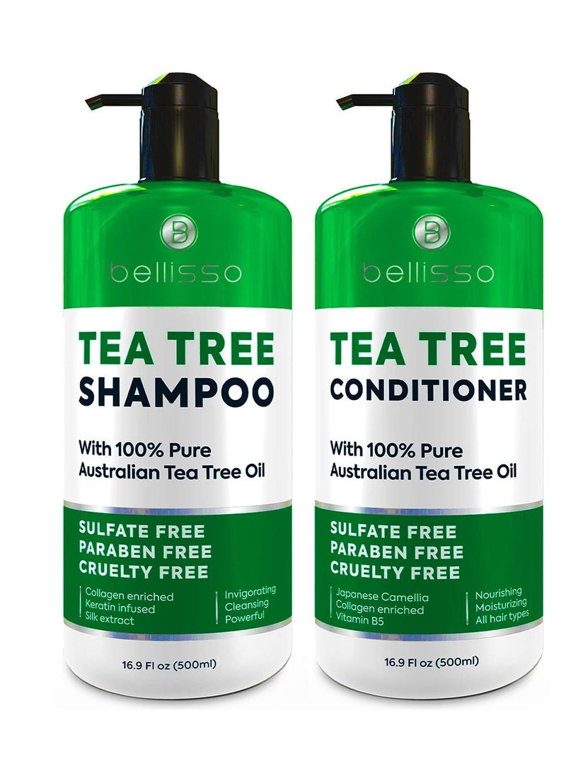 Tea Tree Oil Shampoo and Conditioner Set - Anti Dandruff Treatment for Itchy, Dry Scalps - Ideal for Women and Men with Oily Hair and Scalp Buildup - Sulfate and Paraben Free - pzsku/Z16AC2E0D0C9C9E223513Z/45/_/1739452461/ceb8ef5c-c183-4e43-b650-7f2e9e0e8633