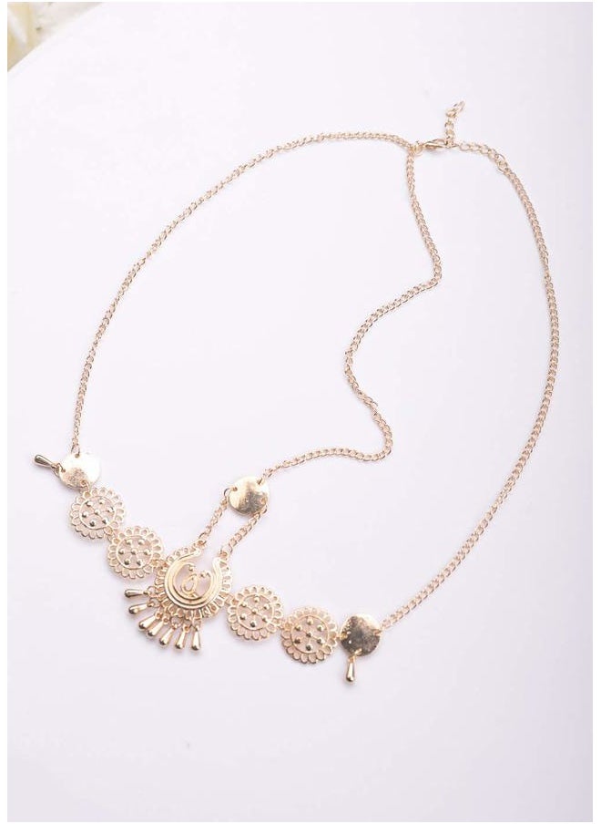 Missgrace - HMetal Chain Jewelry Headband Head Hair Band Tassels Pearl - Image 1