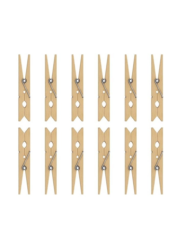 VIO 60 Wooden Clothespins with Metal Springs for Laundry Line DIY Projects and Woodcrafts"  - Image 1