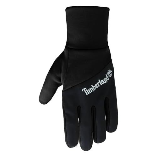 Timberland Men’s Colorblock Conductive Gloves - Palm Fleece Backed, Water Resistant, Touchscreen, Warm Winter Handwear Grip, Black, Small-Medium - Image 3