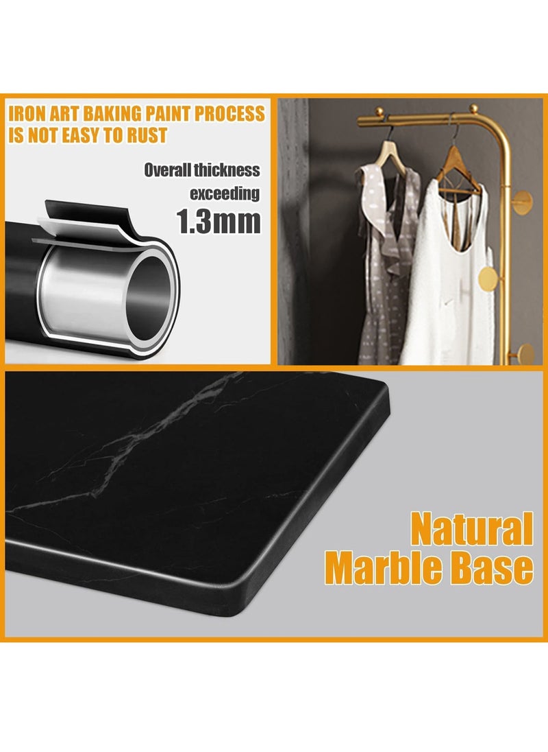 VUCATIN - Metal Coat Rack with Hooks and Stable Base Modern Coat Tree with Crossbar L Shaped Coat Hanger Stand Perchero De Pie Free Standing Coat Rack for Entryway and Corner Shelves (L-Type Gold) - Image 1