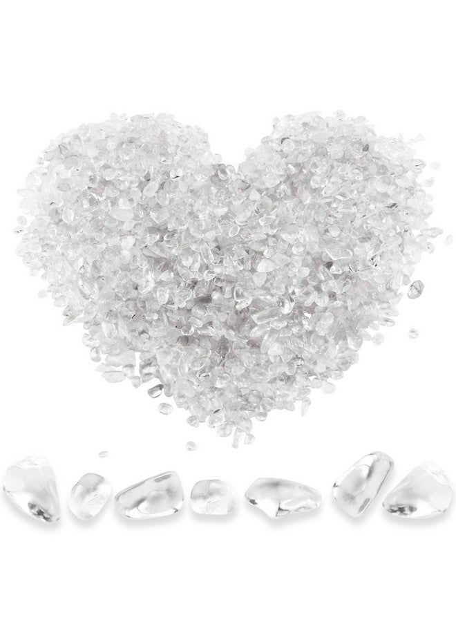 Twdrer 2Lb/950G Small Natural White Clear Irregular Shaped Crystal Quartz Rock Tumbled Chips Crushed Stone Healing Reiki Crystal Gemstones For Garden Aquarium Vases Plants Decoration - Image 1