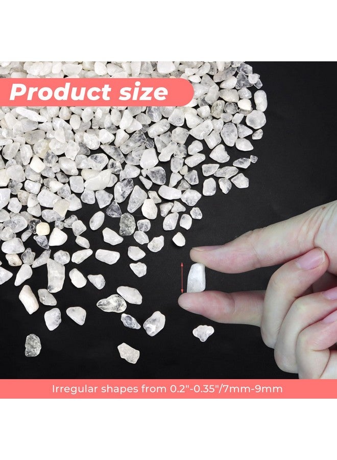 Twdrer 2Lb/950G Small Natural White Clear Irregular Shaped Crystal Quartz Rock Tumbled Chips Crushed Stone Healing Reiki Crystal Gemstones For Garden Aquarium Vases Plants Decoration - Image 2