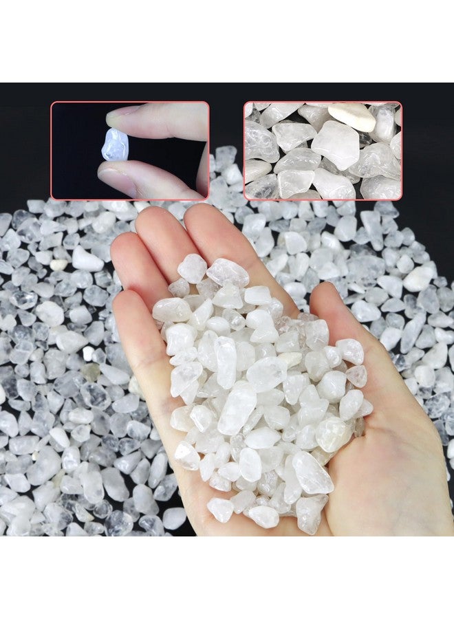 Twdrer 2Lb/950G Small Natural White Clear Irregular Shaped Crystal Quartz Rock Tumbled Chips Crushed Stone Healing Reiki Crystal Gemstones For Garden Aquarium Vases Plants Decoration - Image 3