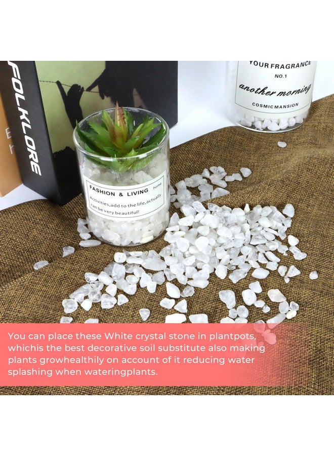 Twdrer 2Lb/950G Small Natural White Clear Irregular Shaped Crystal Quartz Rock Tumbled Chips Crushed Stone Healing Reiki Crystal Gemstones For Garden Aquarium Vases Plants Decoration - Image 4