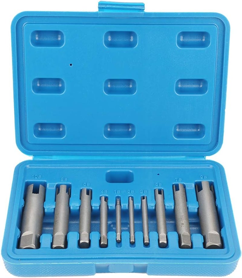 Wal front 10 Pcs Tap Extractor Set Broken Head Screw Remover Steel Screw Remover Tool 3 Types - Image 1