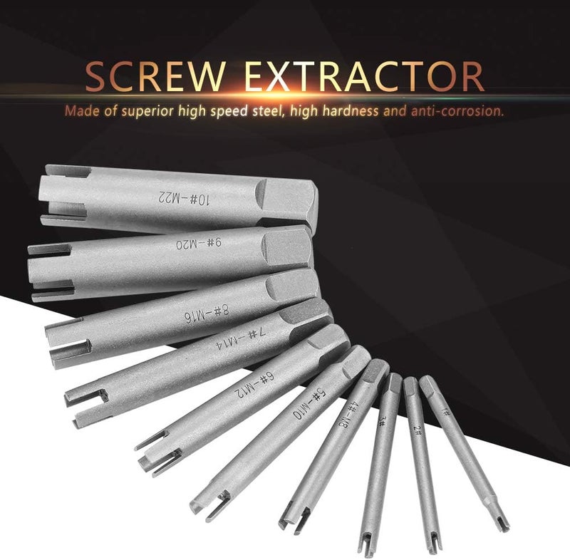 Wal front 10 Pcs Tap Extractor Set Broken Head Screw Remover Steel Screw Remover Tool 3 Types - Image 5