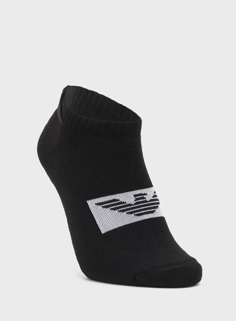 امبوريو ارماني 2 Pack Of Logo Ankle Socks