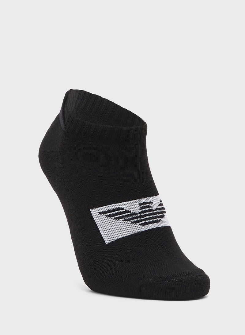 EMPORIO ARMANI 2 Pack Of Logo Ankle Socks - Image 2