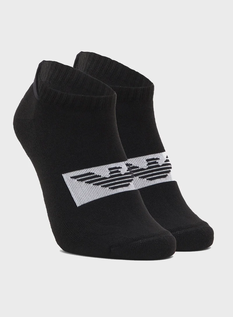 امبوريو ارماني 2 Pack Of Logo Ankle Socks