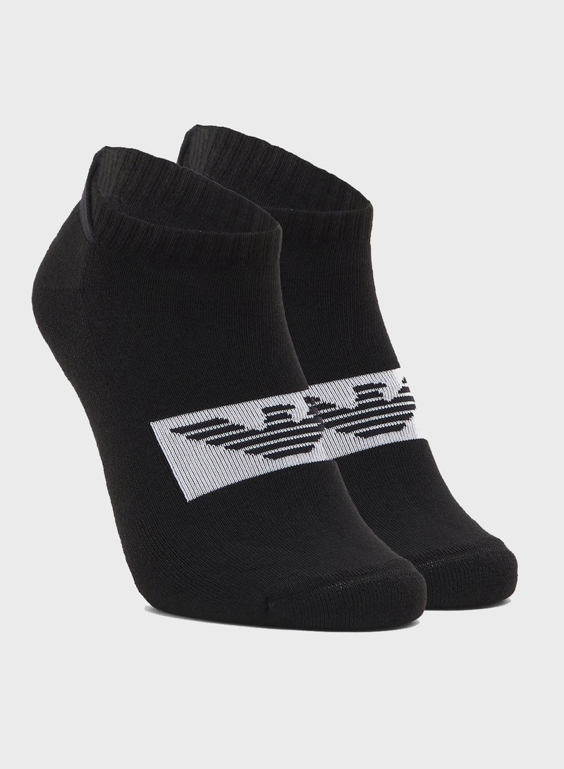 EMPORIO ARMANI 2 Pack Of Logo Ankle Socks - Image 1