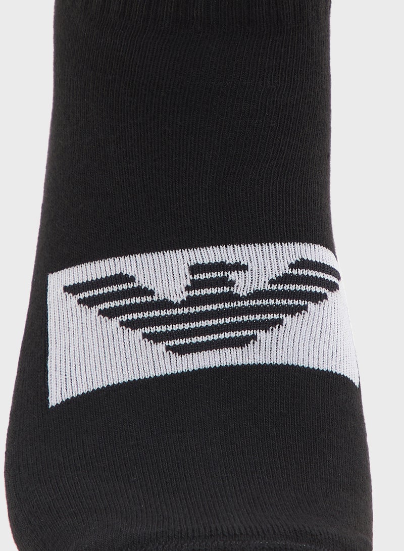 EMPORIO ARMANI 2 Pack Of Logo Ankle Socks - Image 3