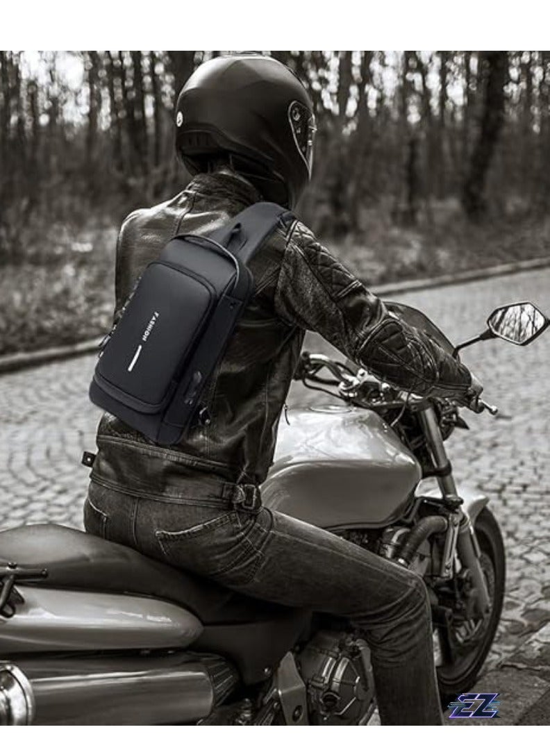 ELTRAZONE Waterproof Anti-Theft Sling Backpack for Men with USB Charging Port - Secure Crossbody Chest Bag - Image 4