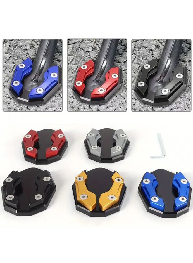 Motorcycle Frame Expansion Foot Pad Support Plate Red Aluminum Alloy Durable Side Frame Cover With Adjustable Mounting Holes All Terrain Vehicle Protection Sleek Metallic Finish Robust Construction - Image 1