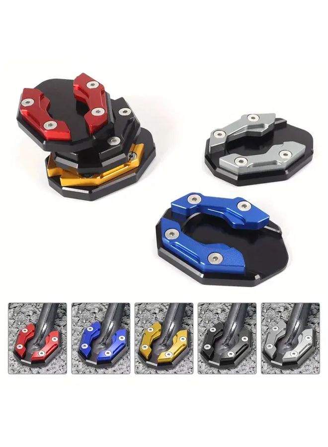 Motorcycle Frame Expansion Foot Pad Support Plate Red Aluminum Alloy Durable Side Frame Cover With Adjustable Mounting Holes All Terrain Vehicle Protection Sleek Metallic Finish Robust Construction - Image 5