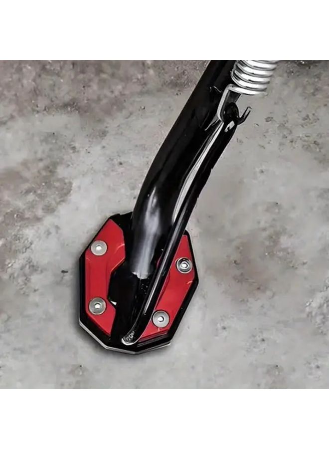 Motorcycle Frame Expansion Foot Pad Support Plate Red Aluminum Alloy Durable Side Frame Cover With Adjustable Mounting Holes All Terrain Vehicle Protection Sleek Metallic Finish Robust Construction - Image 4