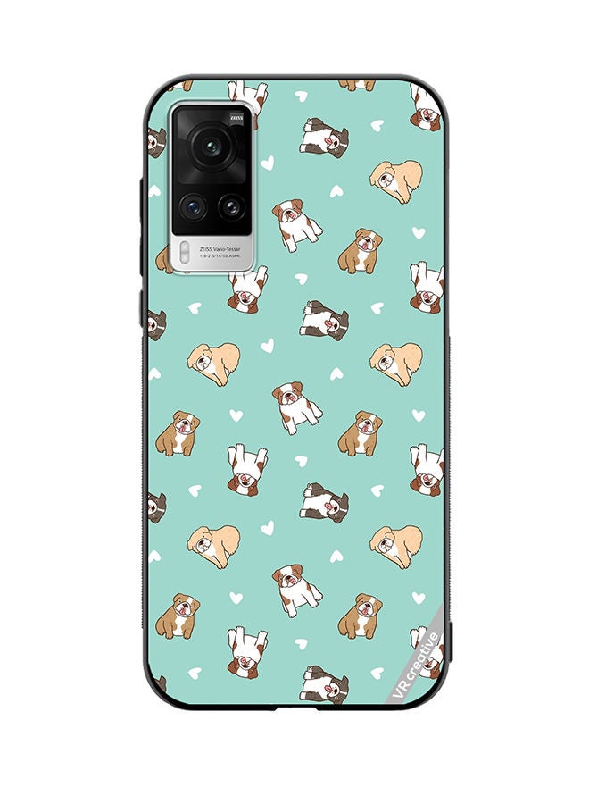 VR CREATIVE Protective Case Cover For Vivo X60 Pro Cartoon Bulldog Dog Design Multicolour - Image 1