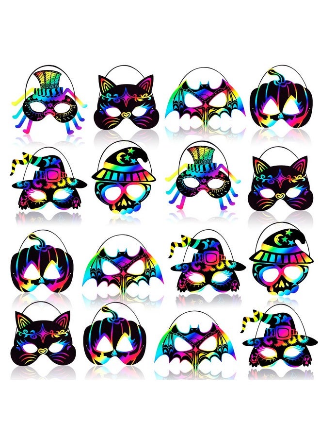 36Pcs Halloween Rainbow Scratch Mask, Art Craft Kit For Kids Birthday Cosplay Classroom Decoration, Magic Scratch Paper Halloween Party Favor Supplies Bat Witch Pumpkin Zombie Pirate Skull - pzsku/Z16AC744AD9812EB93C1BZ/45/_/1734348009/7ef9d70c-08da-43a0-9719-8eb1c09f161d