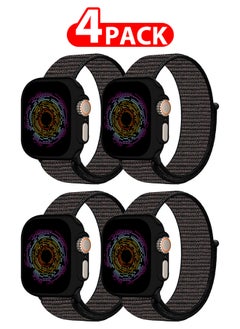 CATANES 4 Pack Nylon Sport Loop Band Compatible with Apple Watch Bands 42mm 44mm 45mm 49mm Women Men Braided Elastic Wristbands Replacement Band for iWatch Series Ultra 2/Ultra/9/8/7/6/5/4/3/2/1/SE  - Image 1