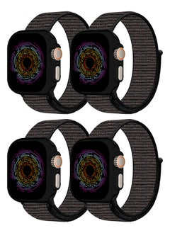 CATANES 4 Pack Nylon Sport Loop Band Compatible with Apple Watch Bands 42mm 44mm 45mm 49mm Women Men Braided Elastic Wristbands Replacement Band for iWatch Series Ultra 2/Ultra/9/8/7/6/5/4/3/2/1/SE  - Image 2