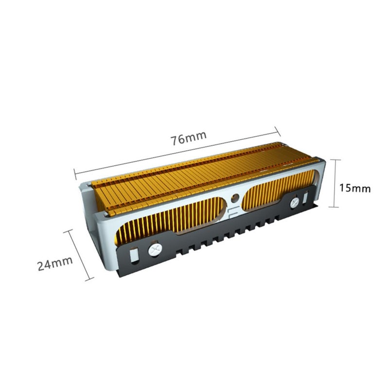 Full Copper Aluminum Alloy NVMe SSD Heat Sink Cooler with Thermal Pad for Single Double Sided Drives - Image 3