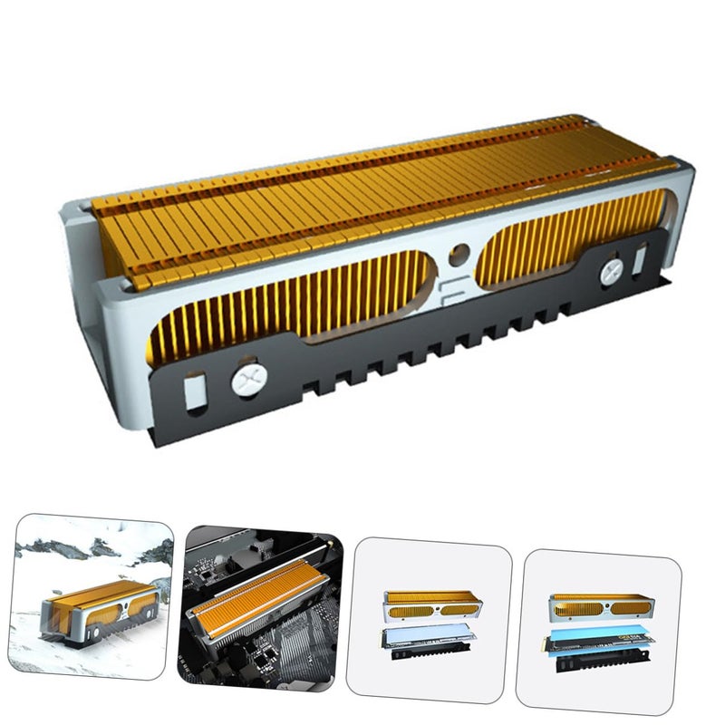 Full Copper Aluminum Alloy NVMe SSD Heat Sink Cooler with Thermal Pad for Single Double Sided Drives - Image 4