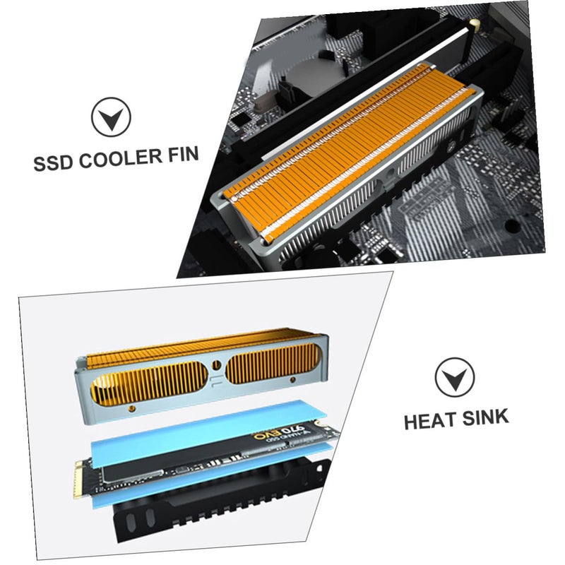 Full Copper Aluminum Alloy NVMe SSD Heat Sink Cooler with Thermal Pad for Single Double Sided Drives - Image 5