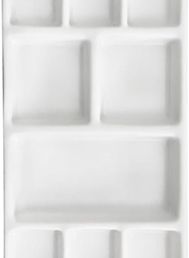 White Ceramic Mixing Palette Artist Paint Tray for Watercolor Gouache Oil Painting - Image 1