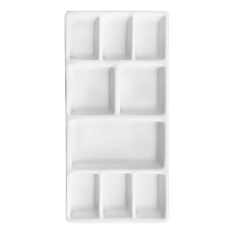 White Ceramic Mixing Palette Artist Paint Tray for Watercolor Gouache Oil Painting - Image 2