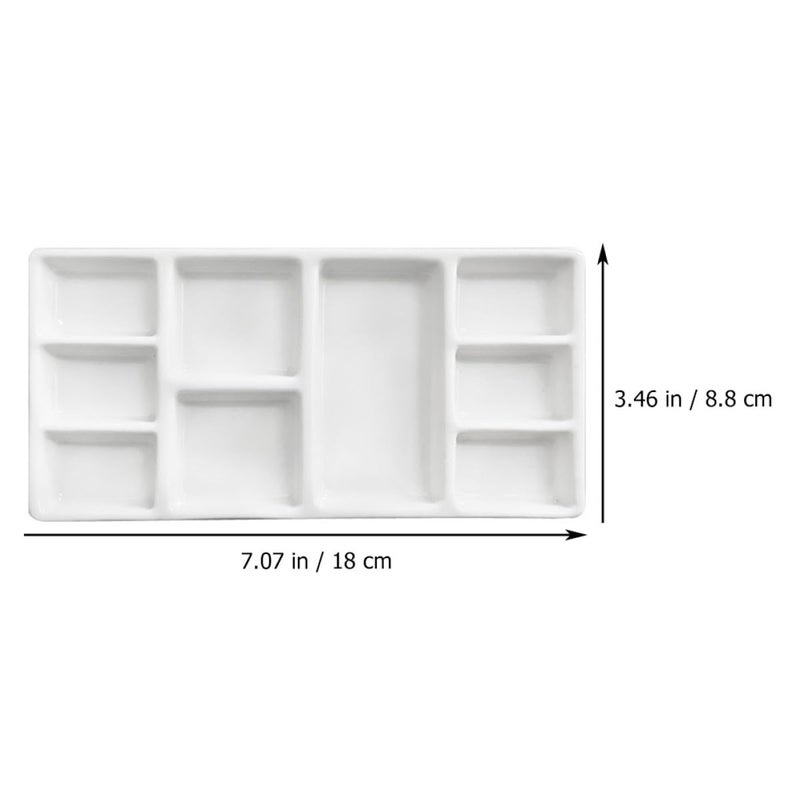 White Ceramic Mixing Palette Artist Paint Tray for Watercolor Gouache Oil Painting - Image 3