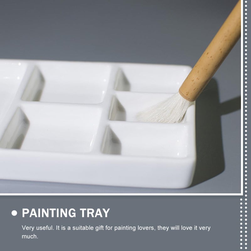 White Ceramic Mixing Palette Artist Paint Tray for Watercolor Gouache Oil Painting - Image 5