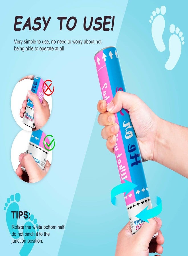POPUPARTY Gender Reveal Confetti Cannon | No Powder Confetti Poppers | Ideal for Baby boy Gender Reveal Decoration (6 blue) - Image 2