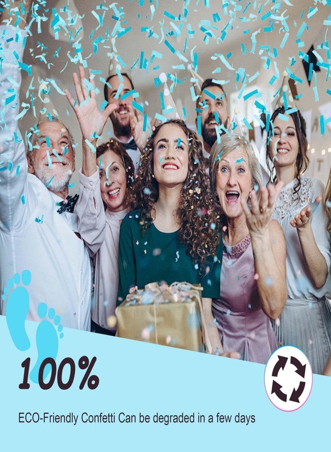 POPUPARTY Gender Reveal Confetti Cannon | No Powder Confetti Poppers | Ideal for Baby boy Gender Reveal Decoration (6 blue) - Image 4