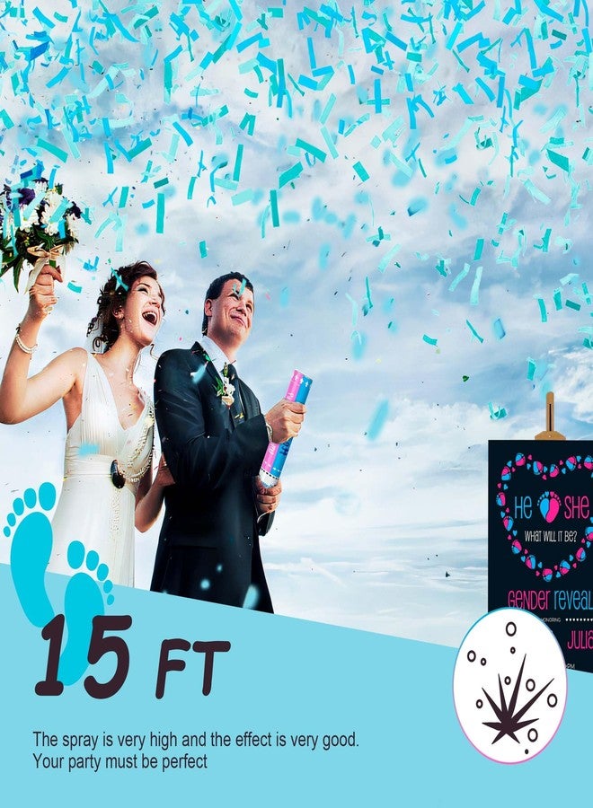 POPUPARTY Gender Reveal Confetti Cannon | No Powder Confetti Poppers | Ideal for Baby boy Gender Reveal Decoration (6 blue) - Image 5