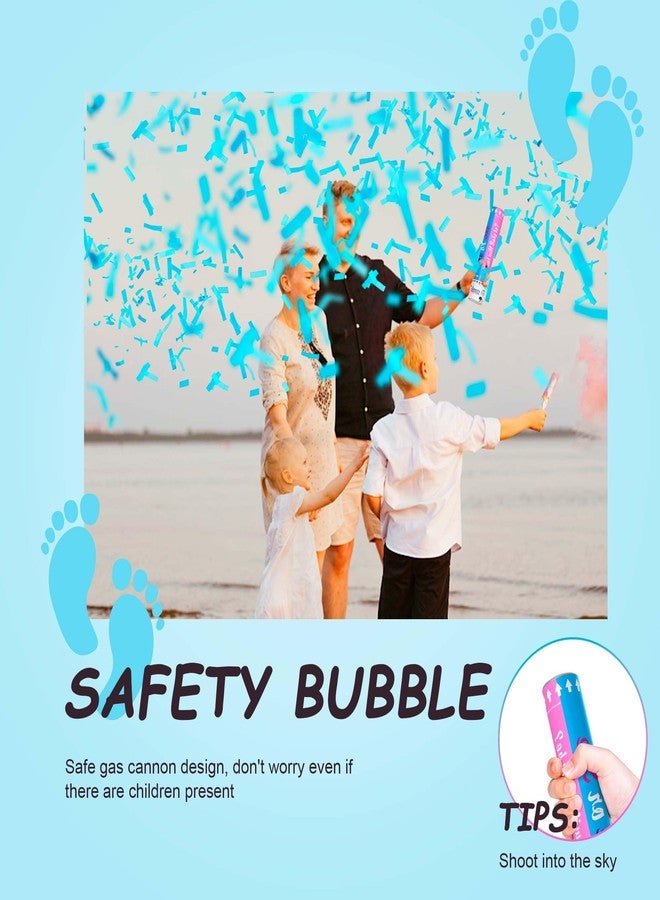 POPUPARTY Gender Reveal Confetti Cannon | No Powder Confetti Poppers | Ideal for Baby boy Gender Reveal Decoration (6 blue) - Image 3