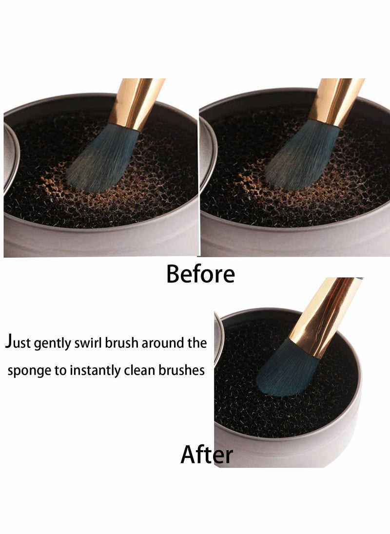 Excefore 2 Pcs Makeup Brush Cleaner Set Quick Color Removal Sponge Set Dry Brushes Cleaning Box Eye Shadow or Blush Color Removal Sponge Tool  - Image 2