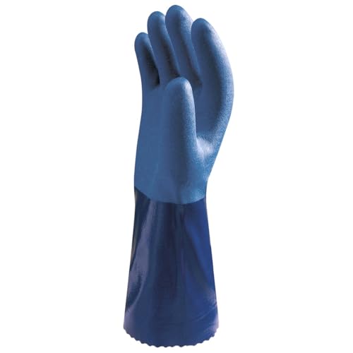 SHOWA CS720 Double Coated Nitrile Chemical Resistant Safety Gloves with Poly Liner, Food Safe, 12" Length, Medium (12 Pair) - Image 2