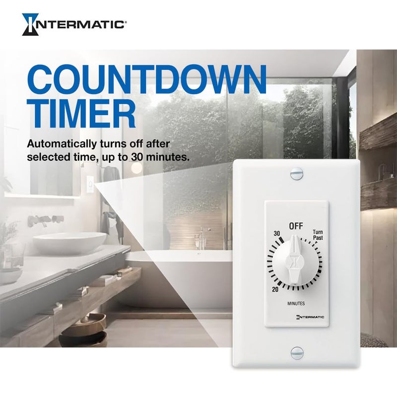 Intermatic مؤقت إنترماتيك SW30MWK لمدة 30 دقيقة، أبيض - تحكم موفر للطاقة للأضواء والأجهزة - تركيب وتشغيل سهل - Image 4